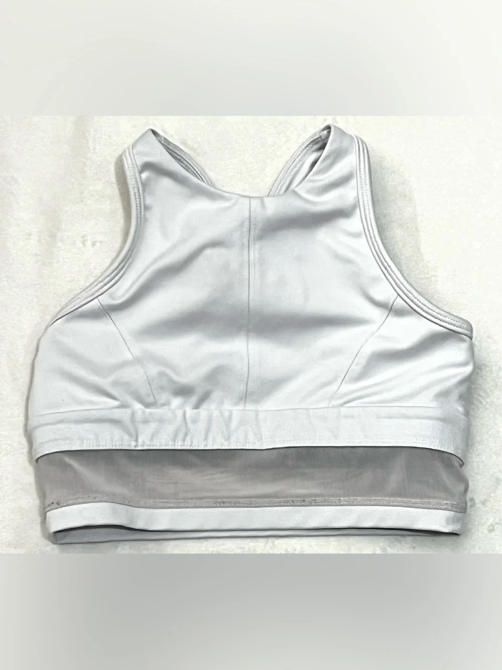 Jo+Jax Youth White High-Neck Premium Dance + Activewear Performance Sports Bra